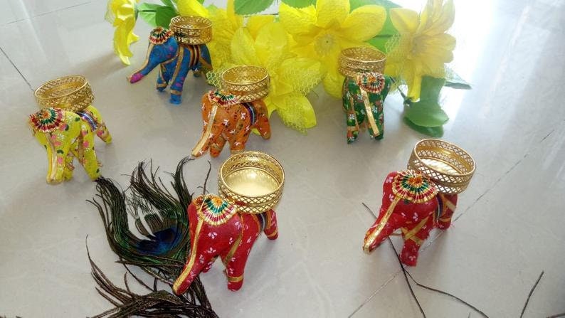 Elephant Tea-Light Holder|Gift|Diwali Party Decor|Mehendi Favor|Party Decor| Wedding Favor|Candle Holder|Indian home decor| Lamp holder