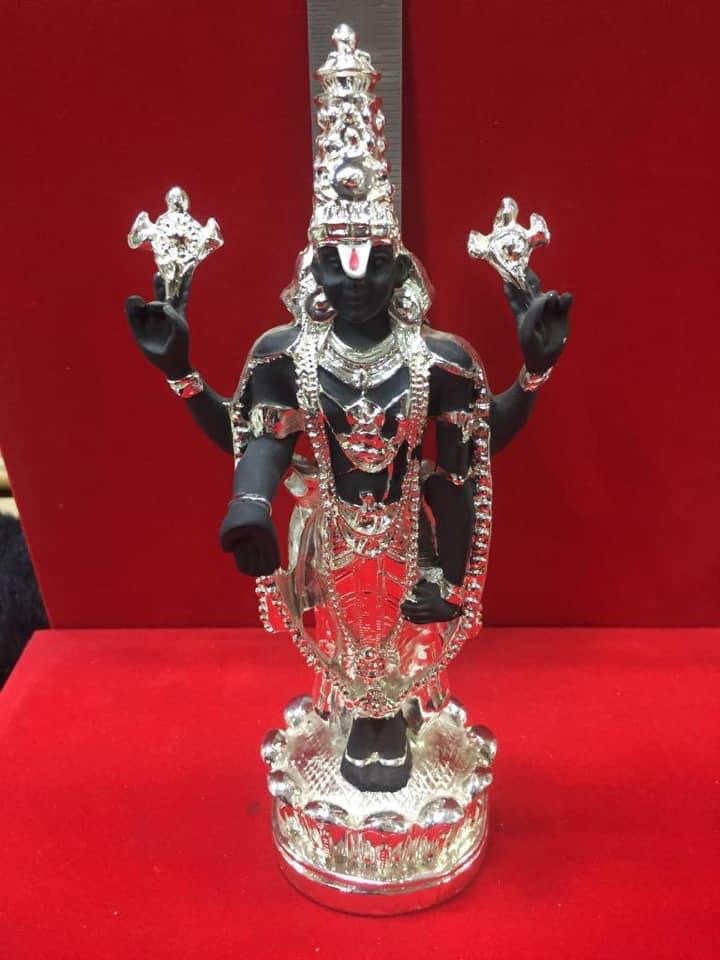 Balaji Idol Black Silver and Gold Colors Available| Indian God Idols Tirupati Balaji Idol - 8inch| Lord Venkateswara Tirupati Balaji Idol