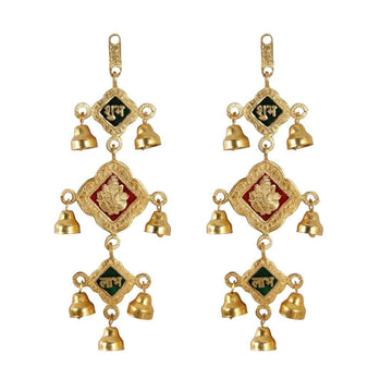 Metal Shubh Labh| Door Hanging| Wedding Decor| Shubh Labh Hanging Bells Set| Hanging Bells|Indian Home Decorations, Wall Decor for Home