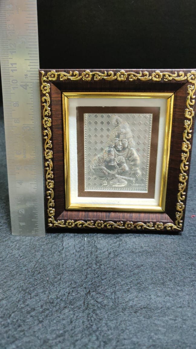 999 Silver Photo Frame in 4x4 inch| Return Gift| Wedding| Diwali| Decorative Photo Frame| Real Silver Gifts| God Idols| Housewarming| Glass