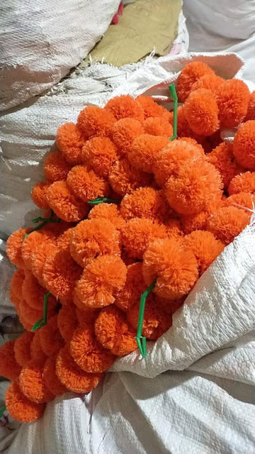 Dia De Los Muertos| Diwali Special- Artificial MARIGOLD GARLANDS| Indian Wedding Decoration| Mehndi Decor, Mexican Garlands| Genda Phool