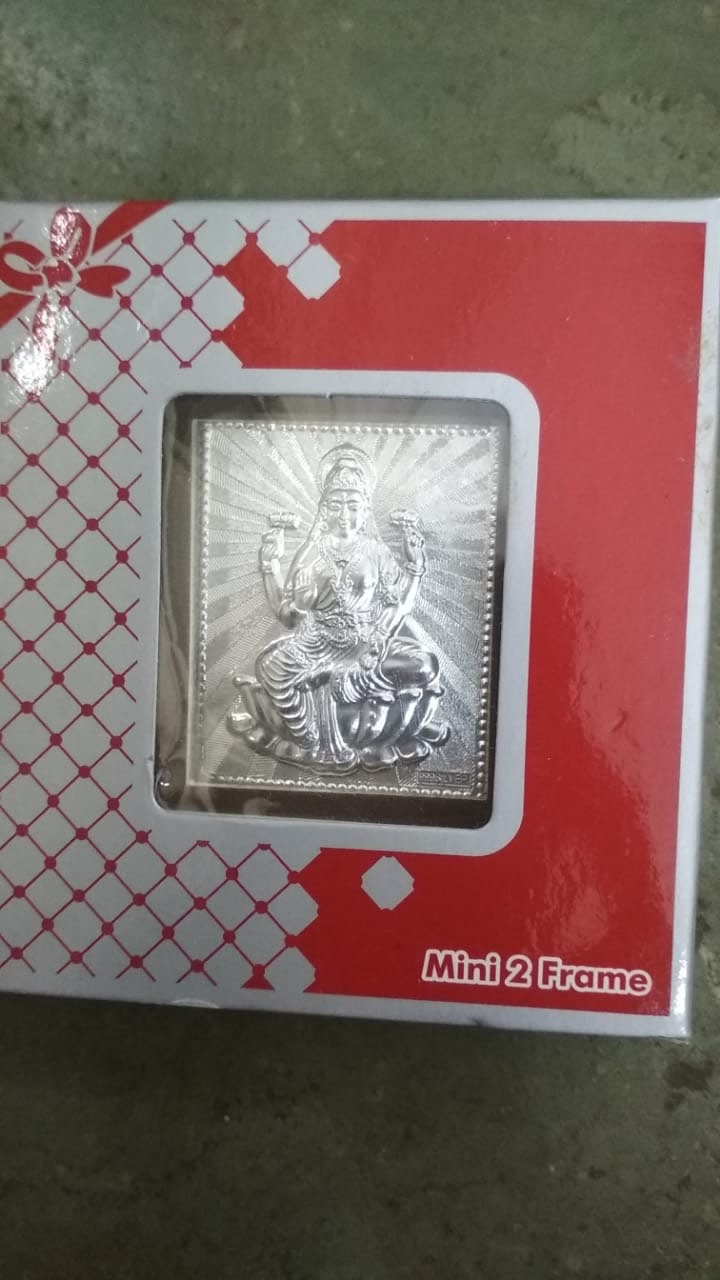 999 Silver Photo Frame in 4x4 inch| Return Gift| Wedding| Diwali| Decorative Photo Frame| Real Silver Gifts| God Idols| Housewarming| Glass