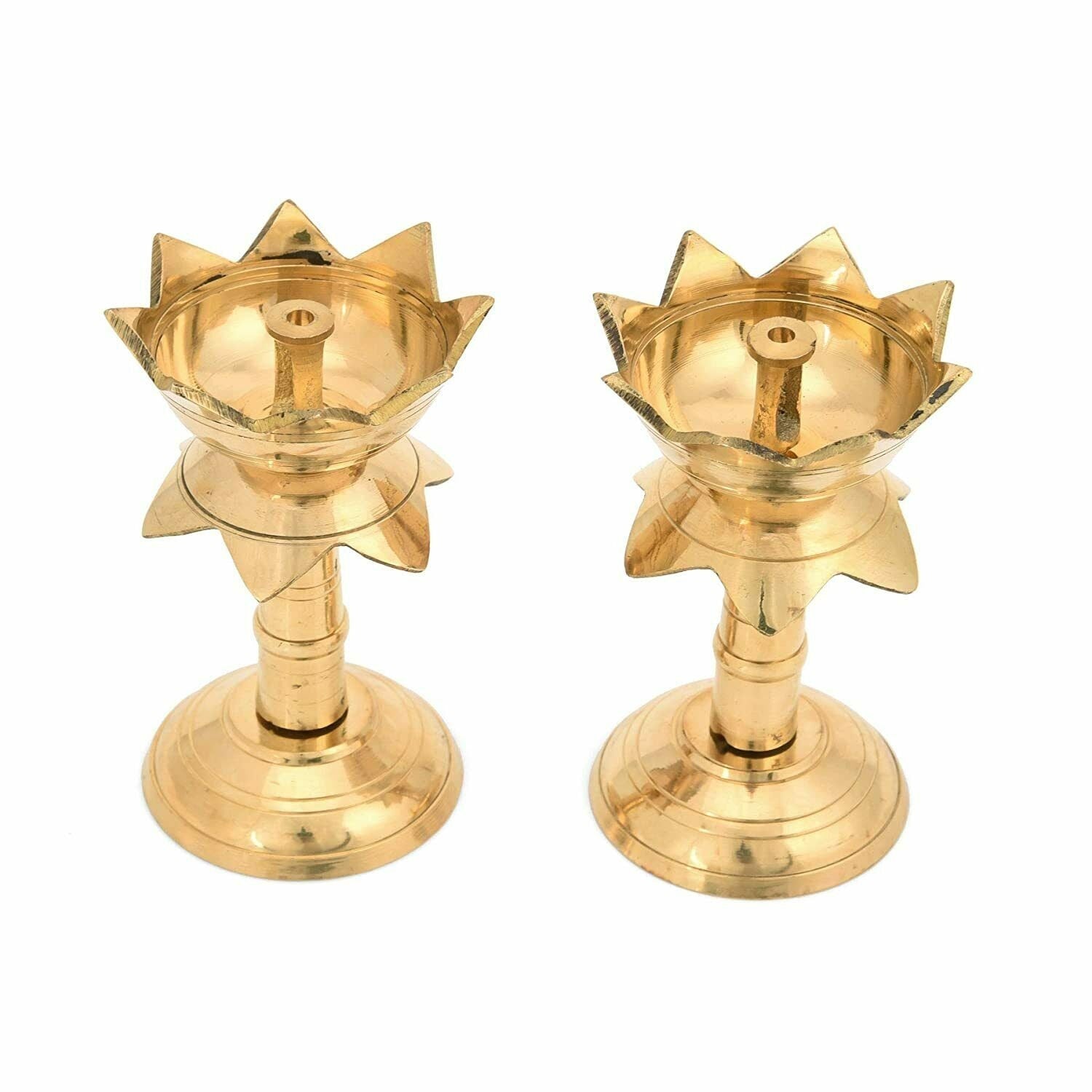 Lotus Diya| Brass oil lamp|Return Gift| Metal Candle Holder| Brass Diya| Handmade Indian Puja Oil Lamp|Golden Diya Lamp | Samai Diya