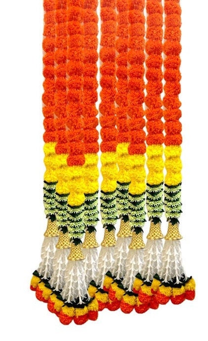Marigold Jasmine flower garland with bell| Ofrenda fiesta| Diwali decoration| Día de Los Muertos Altar Day of the Dead, Halloween