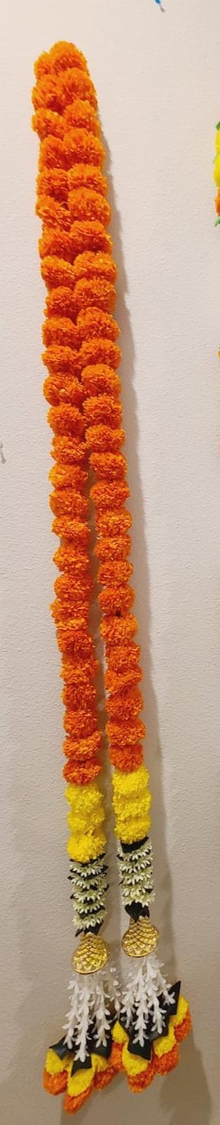 Marigold Jasmine flower garland with bell| Ofrenda fiesta| Diwali decoration| Día de Los Muertos Altar Day of the Dead, Halloween