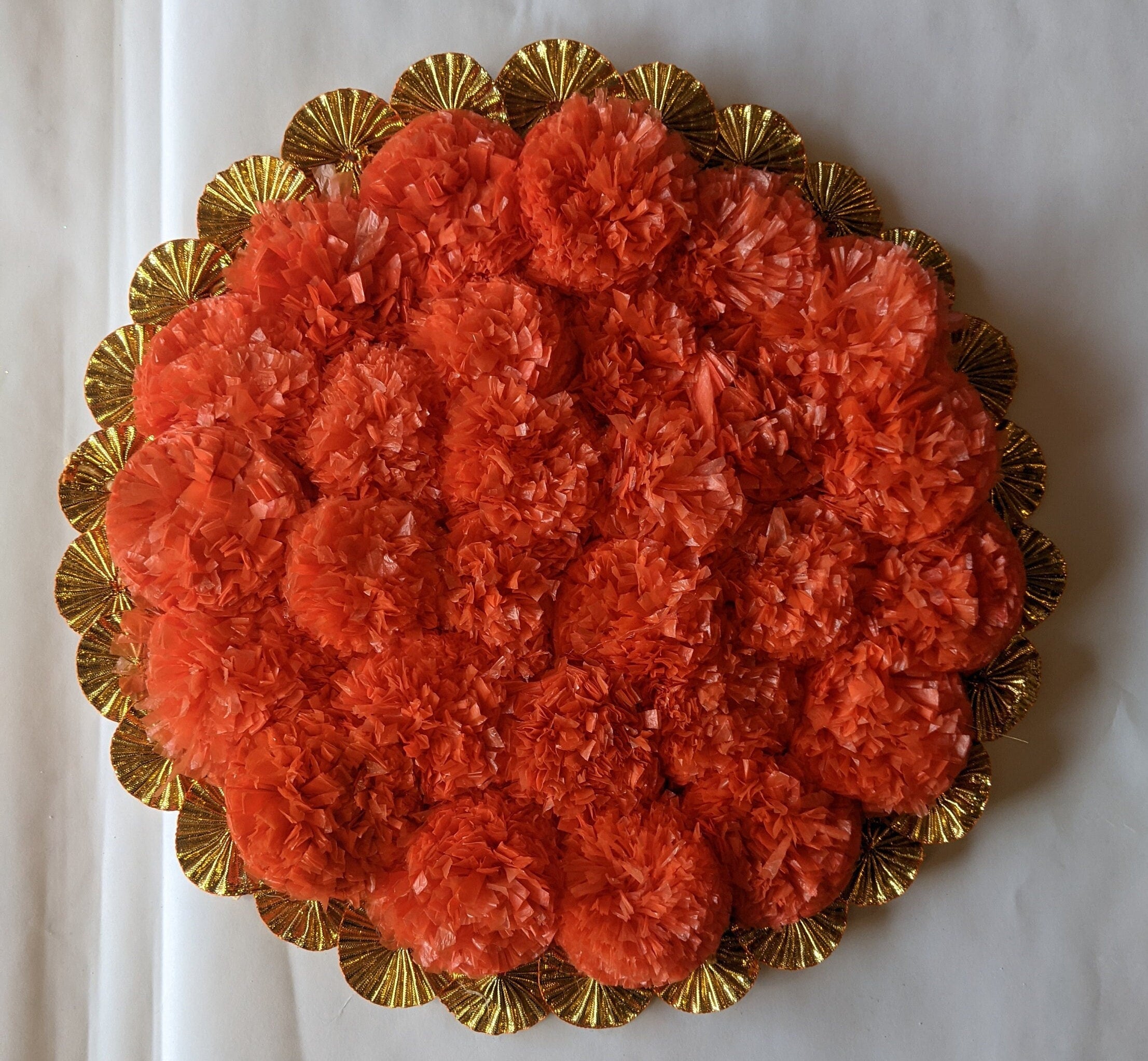 Artificial flower mat| Flower rangoli on canvas| Pooja Mandir decoration| Paper Flower Diwali Decor| Wedding Decor| |Backdrop Decor| Ganesha