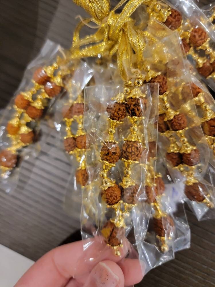 4 Inches Mini Idol Mala, Makhamali Bhagwan Haar, Artificial Indian ,pooja Garland, Diwali Puja Items, Krishna Decor, Red Flower Garlands