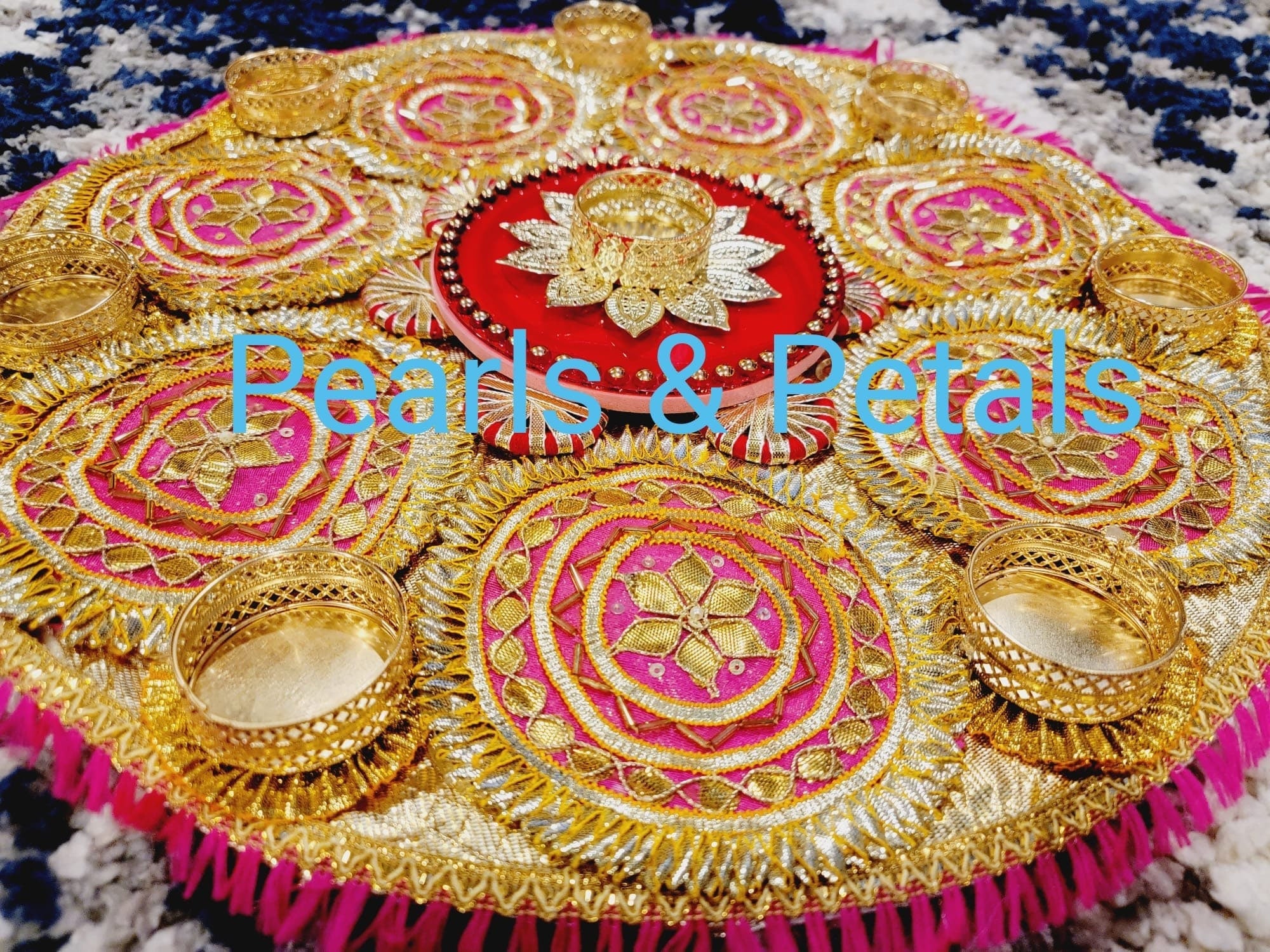 Artificial Marigold Floral Rangoli| Floral Diwali Decoration |Wedding decoration} Housewarming Decor| Backdrop|Tilak Shape Marigold Mats