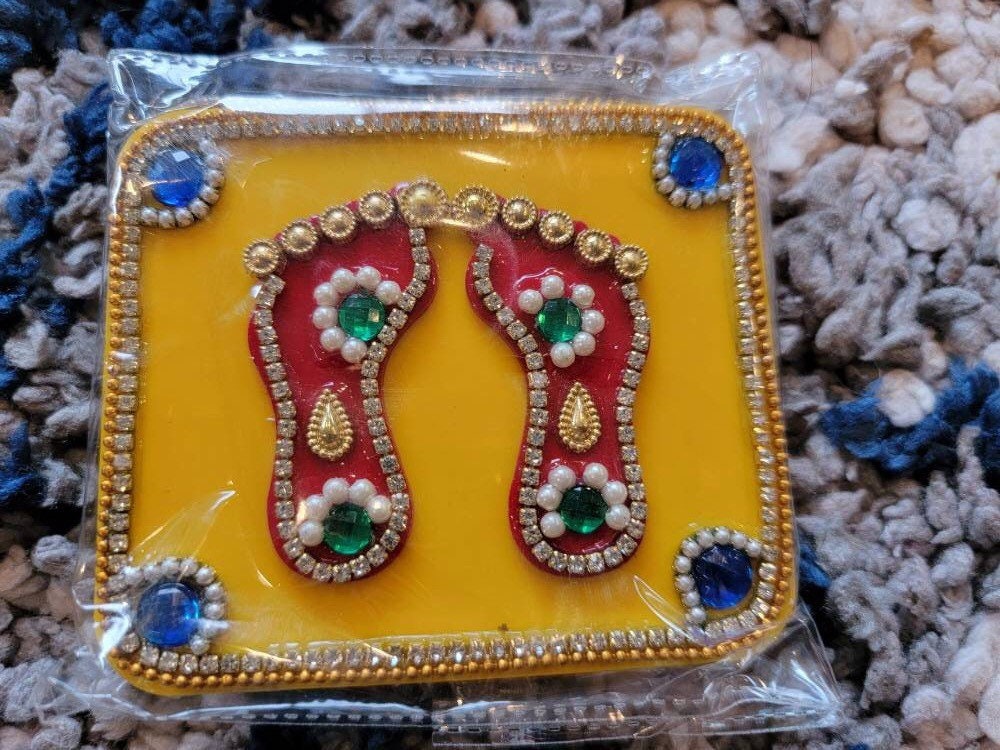 Lakshmi Paduka|Set of two Laxmi feet|Lakshmi Pagh pair|Diwali Gift, return gift, Sri Laxmi Charan Paduka|Varalakshmi| Navrartri| Temple