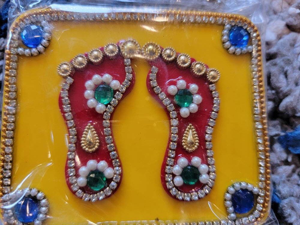 Lakshmi Paduka|Set of two Laxmi feet|Lakshmi Pagh pair|Diwali Gift, return gift, Sri Laxmi Charan Paduka|Varalakshmi| Navrartri| Temple