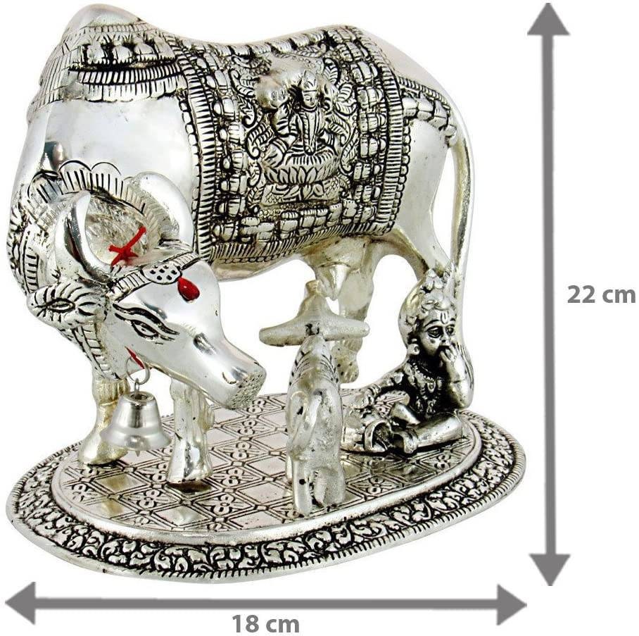 Kamdhenu Cow and Calf| Sacred wish Cow| God Idols| Kamdhenu statue| Kamdhenu pooja idol| Housewarming| Religious Figurine| Diwali| Wedding