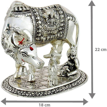 Kamdhenu Cow and Calf| Sacred wish Cow| God Idols| Kamdhenu statue| Kamdhenu pooja idol| Housewarming| Religious Figurine| Diwali| Wedding
