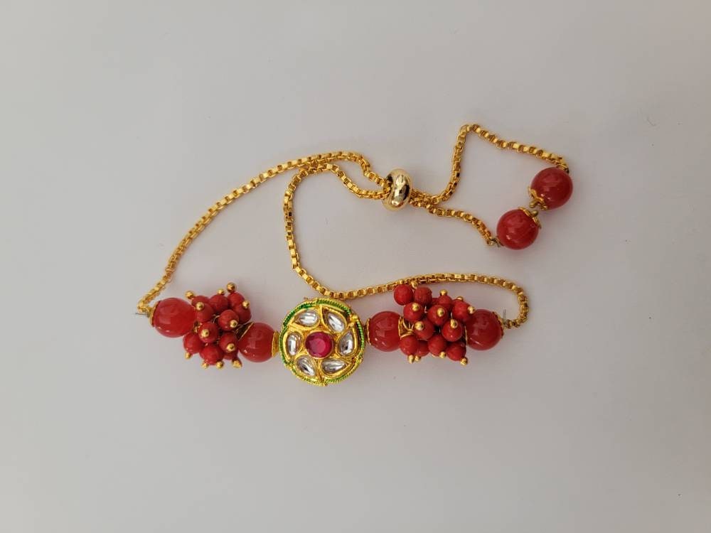 1 pc Indian beaded rakhi |Lumba Rakshbandhan Rakhadi for brother bhabhi, ship Rakhi Lumba directly to your brother - SHIP FROM USA