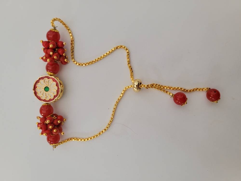 1 pc Indian beaded rakhi |Lumba Rakshbandhan Rakhadi for brother bhabhi, ship Rakhi Lumba directly to your brother - SHIP FROM USA