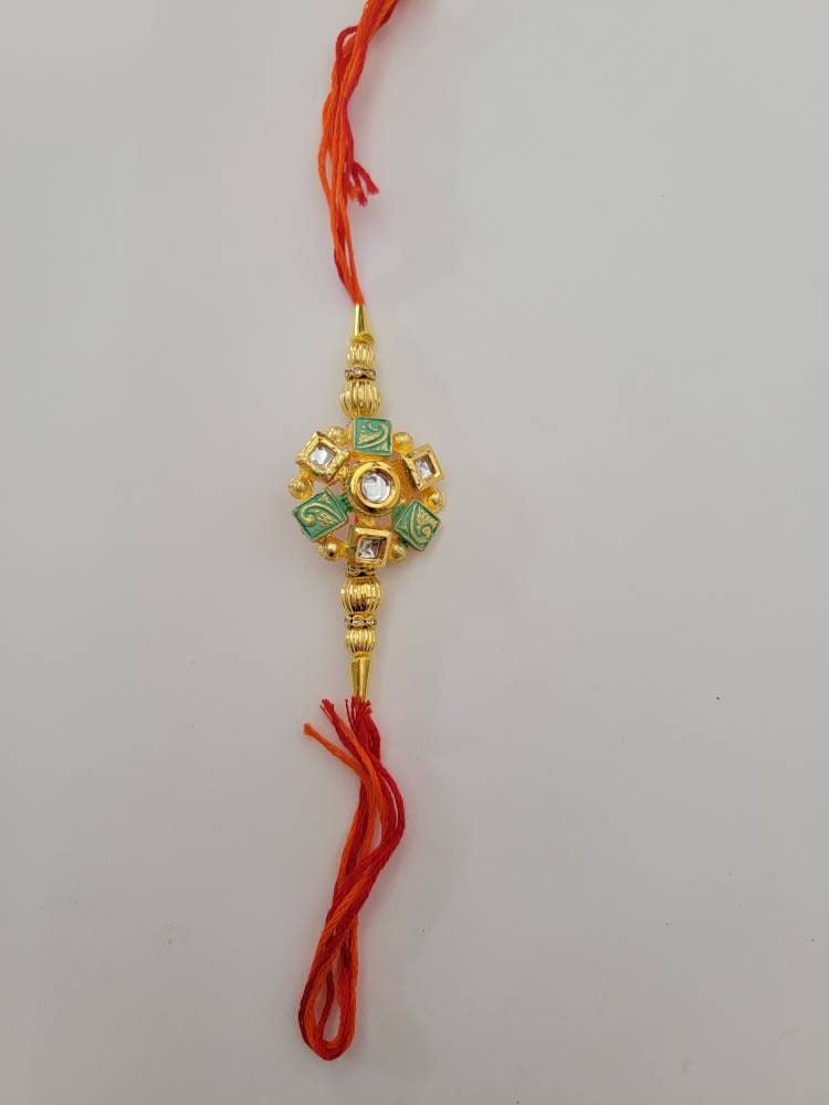 1 pc Indian beaded rakhi |Lumba Rakshbandhan Rakhadi for brother bhabhi, ship Rakhi Lumba directly to your brother - SHIP FROM USA