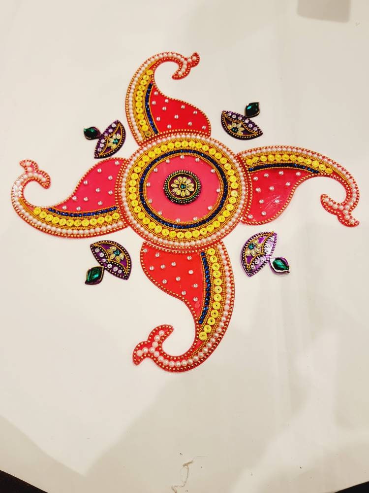 Acrylic Rangoli| Diwali Decoration|Return Gift| Favors| Handmade Rangoli | Christmas Center Piece | Christmas Decoration|Gift|Holiday Gifts