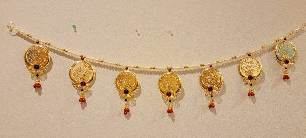 Metal Bandanwar|Toran Door Hanging (Indian Style)Home Decor| Door Decor|Wall Hanging Diwali Weddings House Warming Pooja Decorations valence
