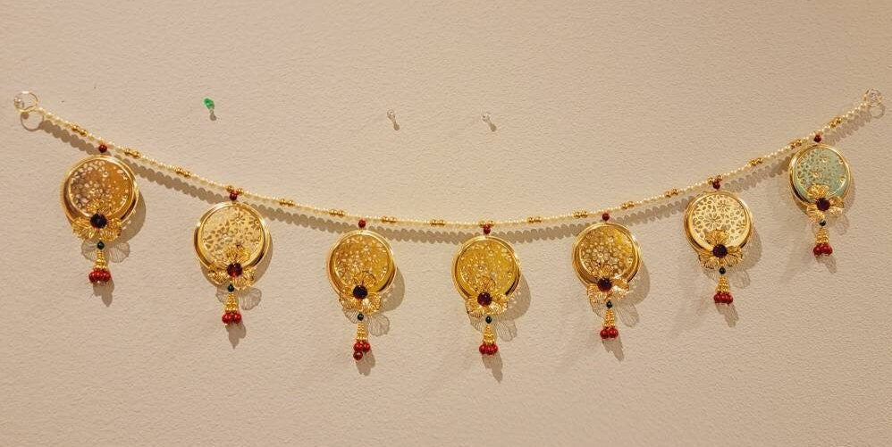 Metal Bandanwar|Toran Door Hanging (Indian Style)Home Decor| Door Decor|Wall Hanging Diwali Weddings House Warming Pooja Decorations valence