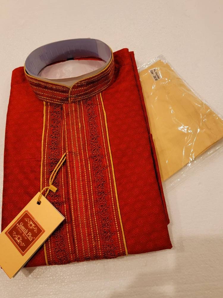 Art Silk Men Ethnic Wear| Traditional Wear for Men| Men Kurta Pajama| Men Clothing| Indian Ethnic Kurta with Bottoms |Men's wear| Size 38