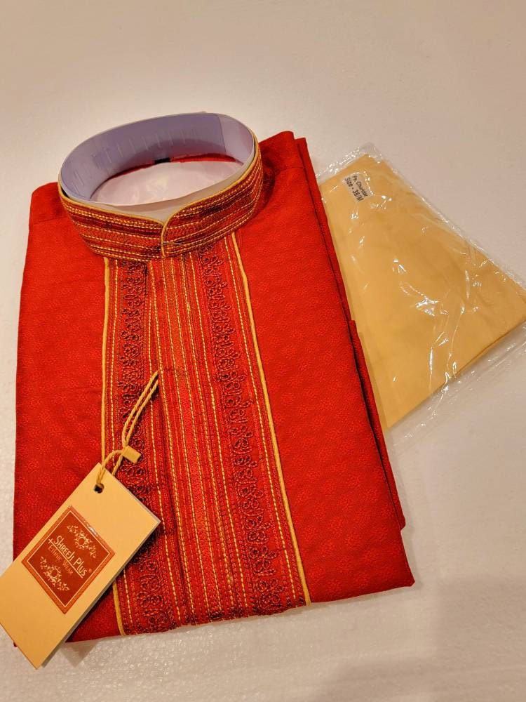 Art Silk Men Ethnic Wear| Traditional Wear for Men| Men Kurta Pajama| Men Clothing| Indian Ethnic Kurta with Bottoms |Men's wear| Size 38