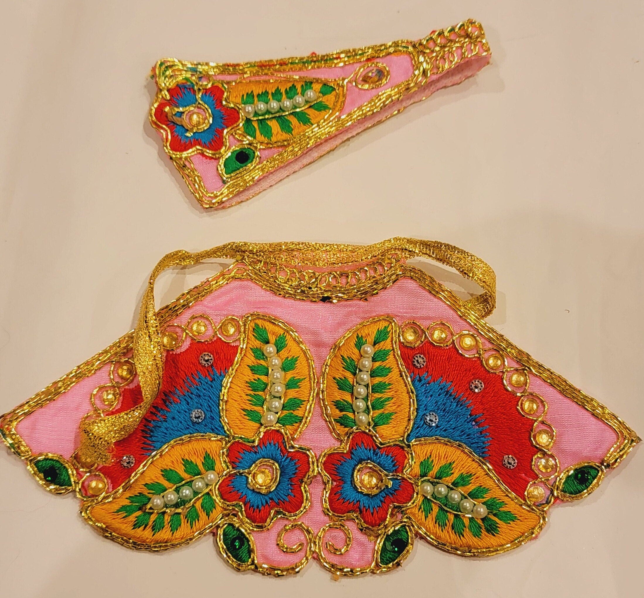 2 pcs Poshak for Mataji lehenga dupatta| Clothes for deities|Navratri| Sherawali Mata| Laxmi Ji dress| Sararwati Mataji dress| Durga puja