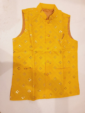 Men Ethnic Wear|Traditional Jacket| Men Nehru Jacket| Men Clothing|Men Indian Ethnic Modi Jacket |Men's Sleevless Jacket with Mirror work