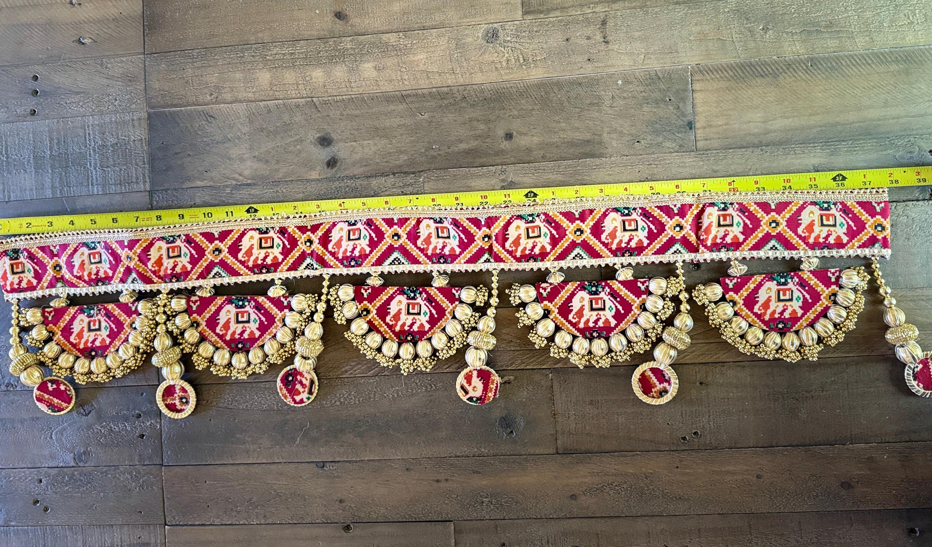 Patola Bandanwar|Toran Door Hanging Home Decor| Door Decor|Wall Hanging Diwali Weddings House Warming Pooja Decorations valence| Backdrop