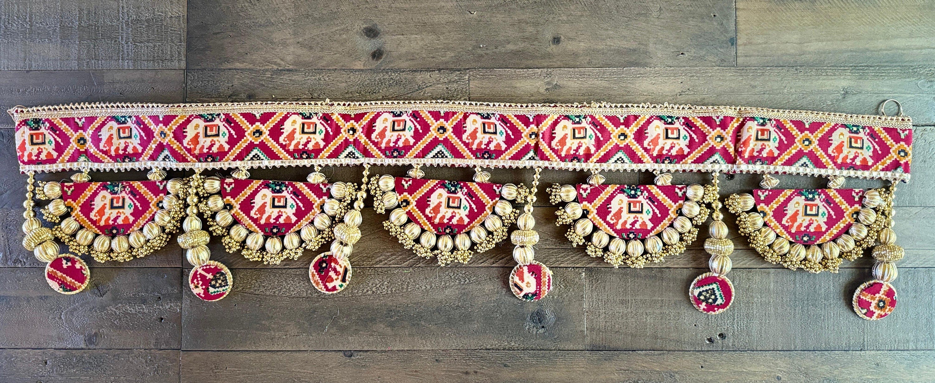 Patola Bandanwar|Toran Door Hanging Home Decor| Door Decor|Wall Hanging Diwali Weddings House Warming Pooja Decorations valence| Backdrop