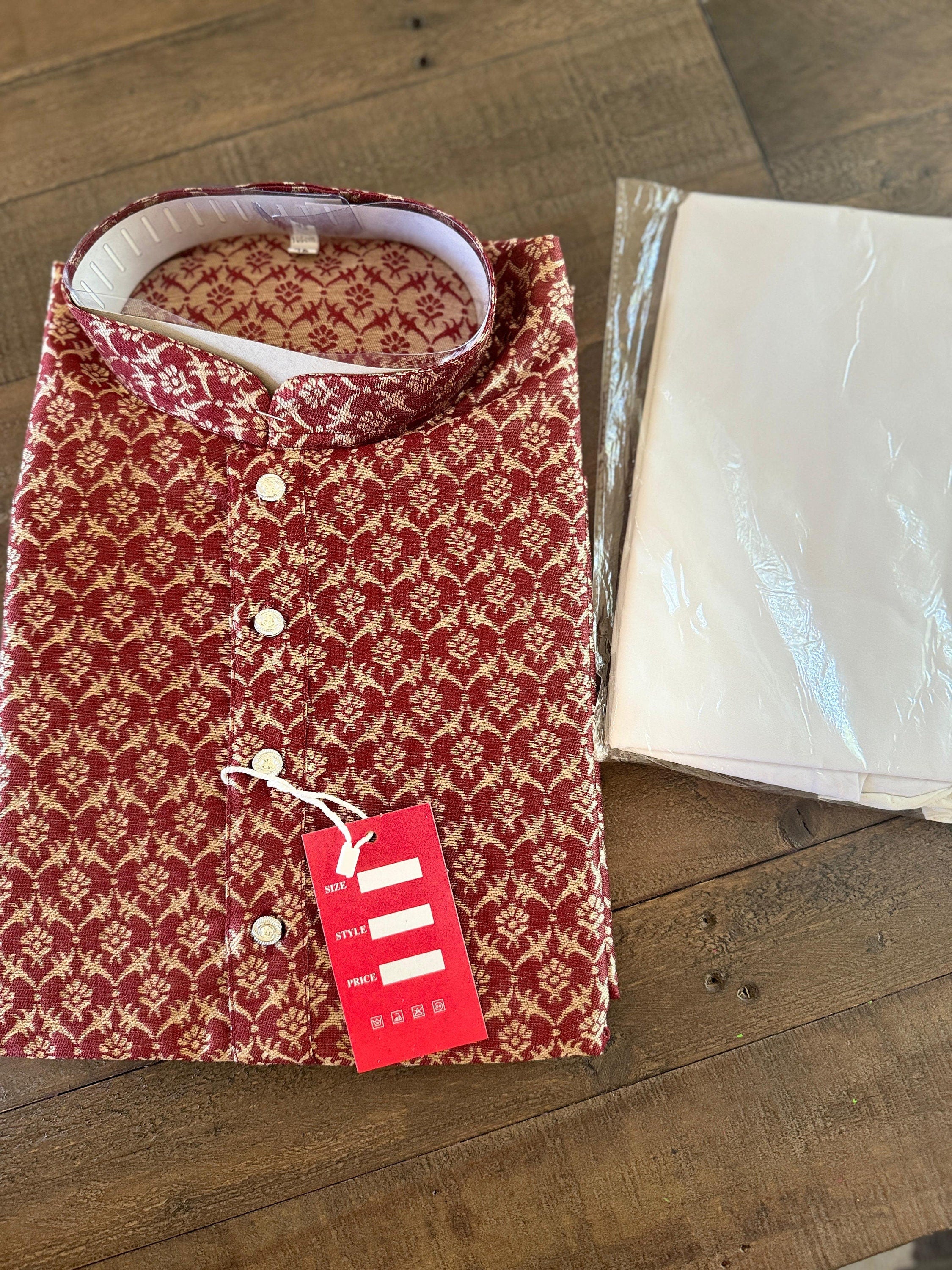 Men Kurta Pajama, Kurta Churidar, Sherwani, Indian Pakistani African Party Wear Salwar Kameez, Men party wear, Cotton Kurta, Size 42 left