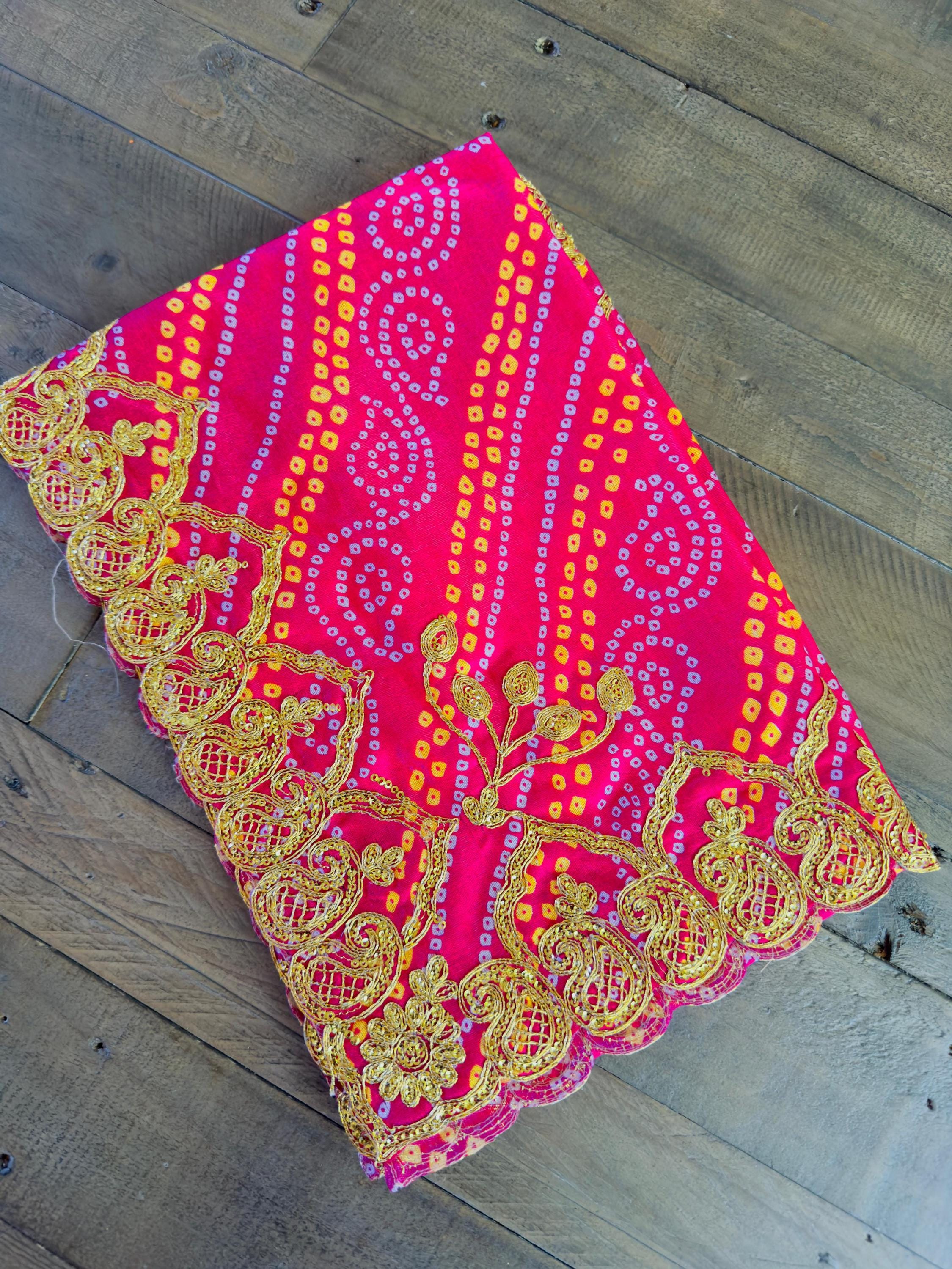 Handmade embroidery pooja cloth| Maa Chunni Puja Chunri Durga mata Chunar| Idol Worhip| Small Chunni| Haldi Thaal Cover| Pink chunar| Temple