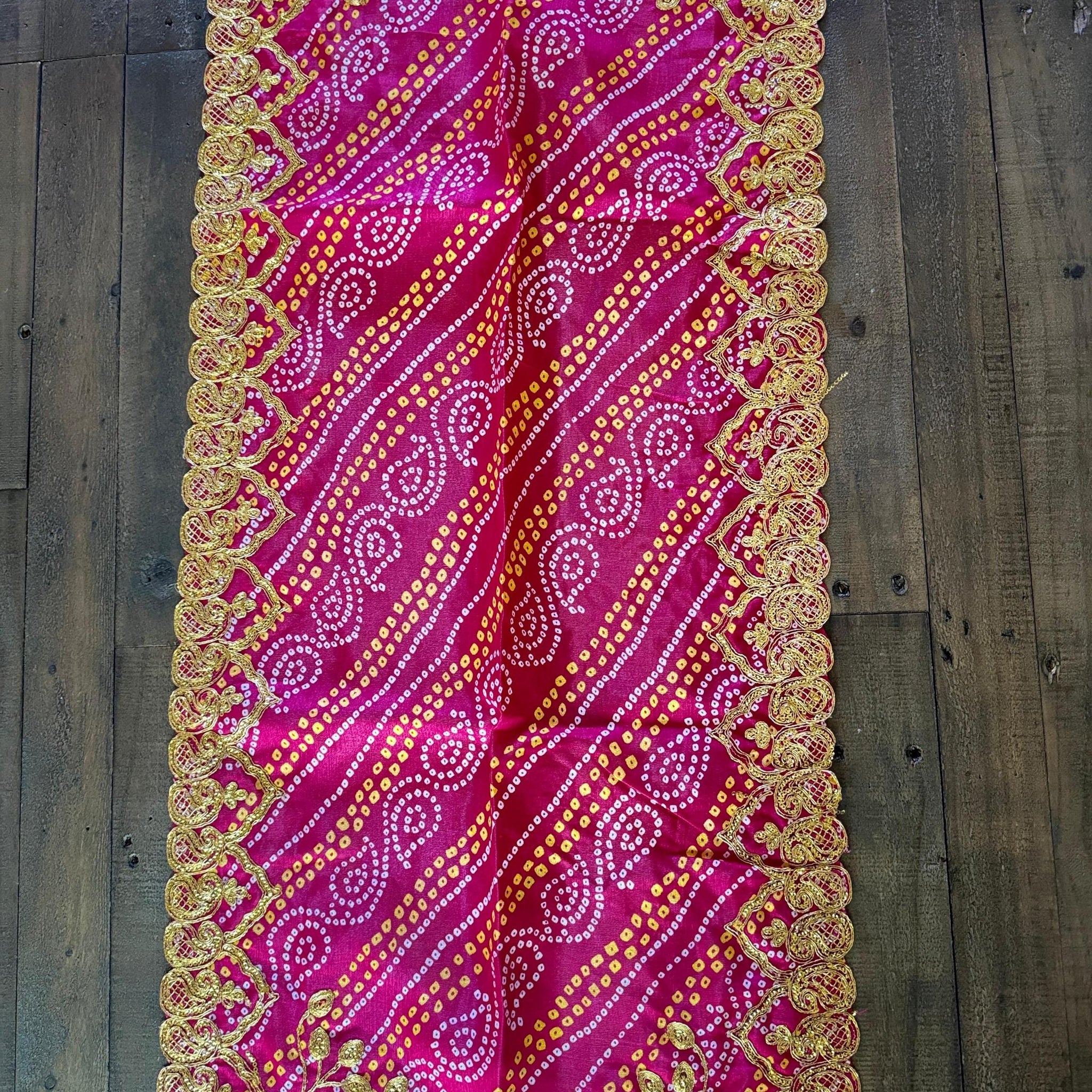 Handmade embroidery pooja cloth| Maa Chunni Puja Chunri Durga mata Chunar| Idol Worhip| Small Chunni| Haldi Thaal Cover| Pink chunar| Temple