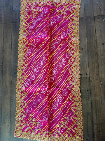 Handmade embroidery pooja cloth| Maa Chunni Puja Chunri Durga mata Chunar| Idol Worhip| Small Chunni| Haldi Thaal Cover| Pink chunar| Temple