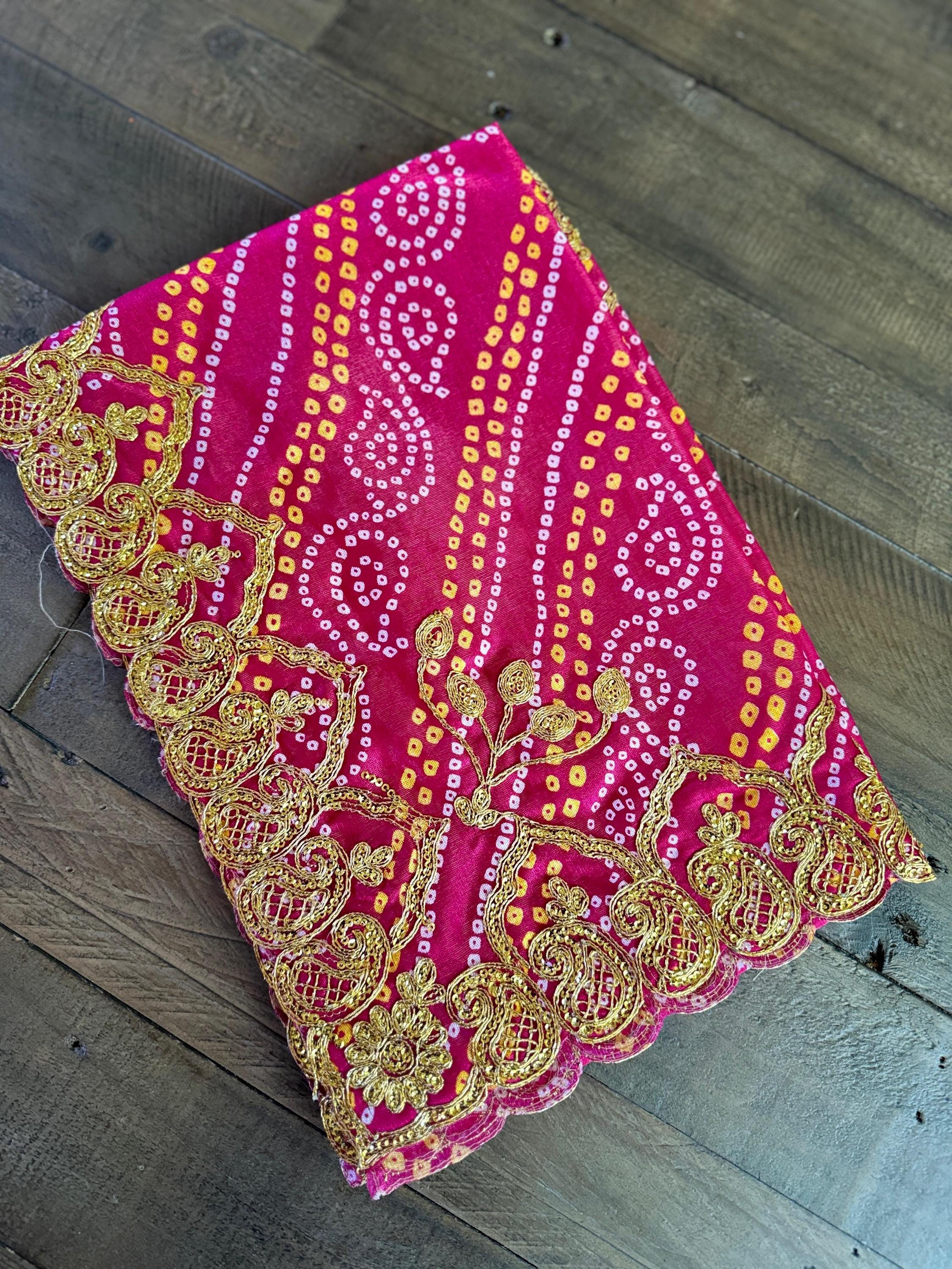 Handmade embroidery pooja cloth| Maa Chunni Puja Chunri Durga mata Chunar| Idol Worhip| Small Chunni| Haldi Thaal Cover| Pink chunar| Temple