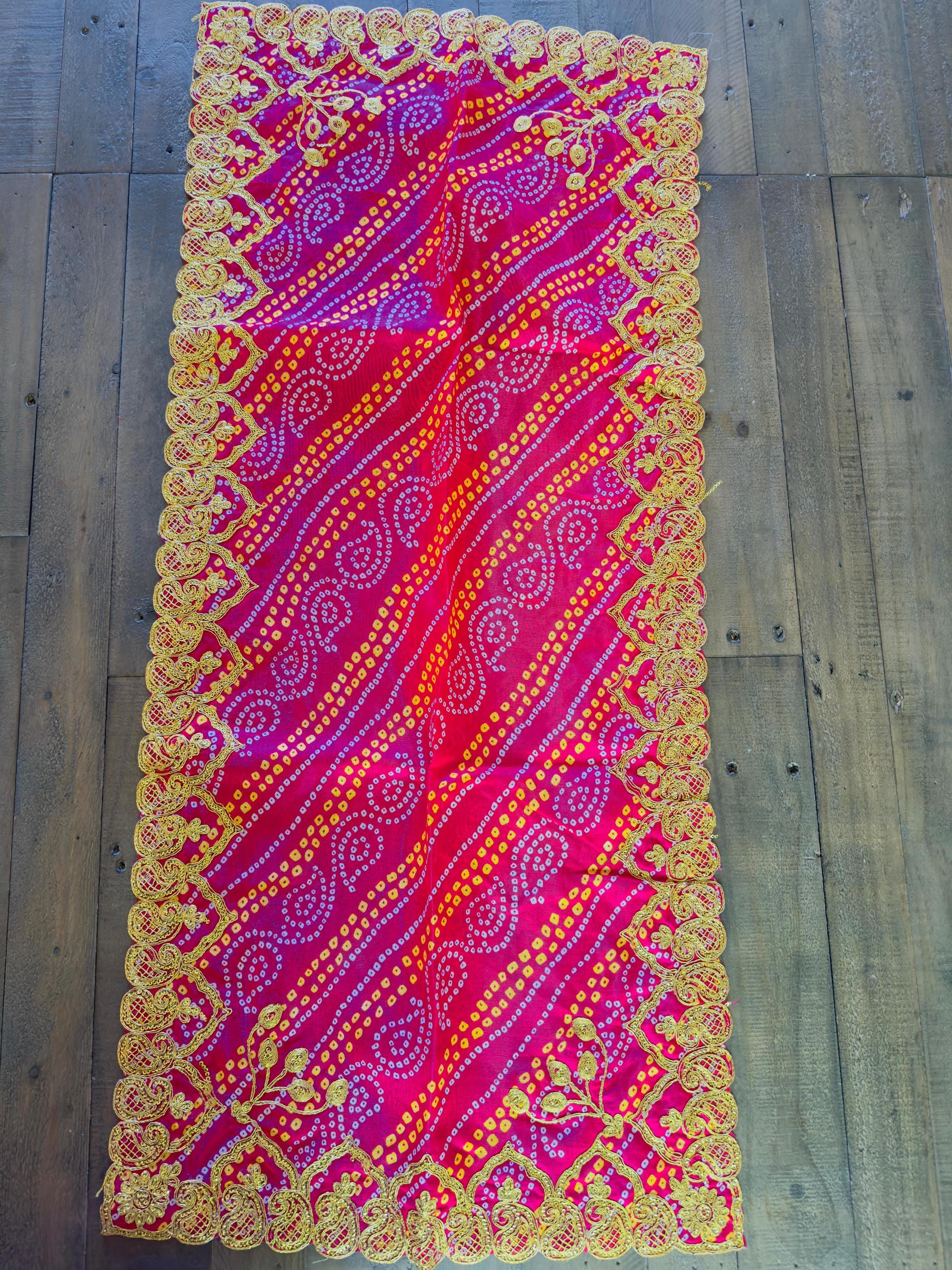 Handmade embroidery pooja cloth| Maa Chunni Puja Chunri Durga mata Chunar| Idol Worhip| Small Chunni| Haldi Thaal Cover| Pink chunar| Temple