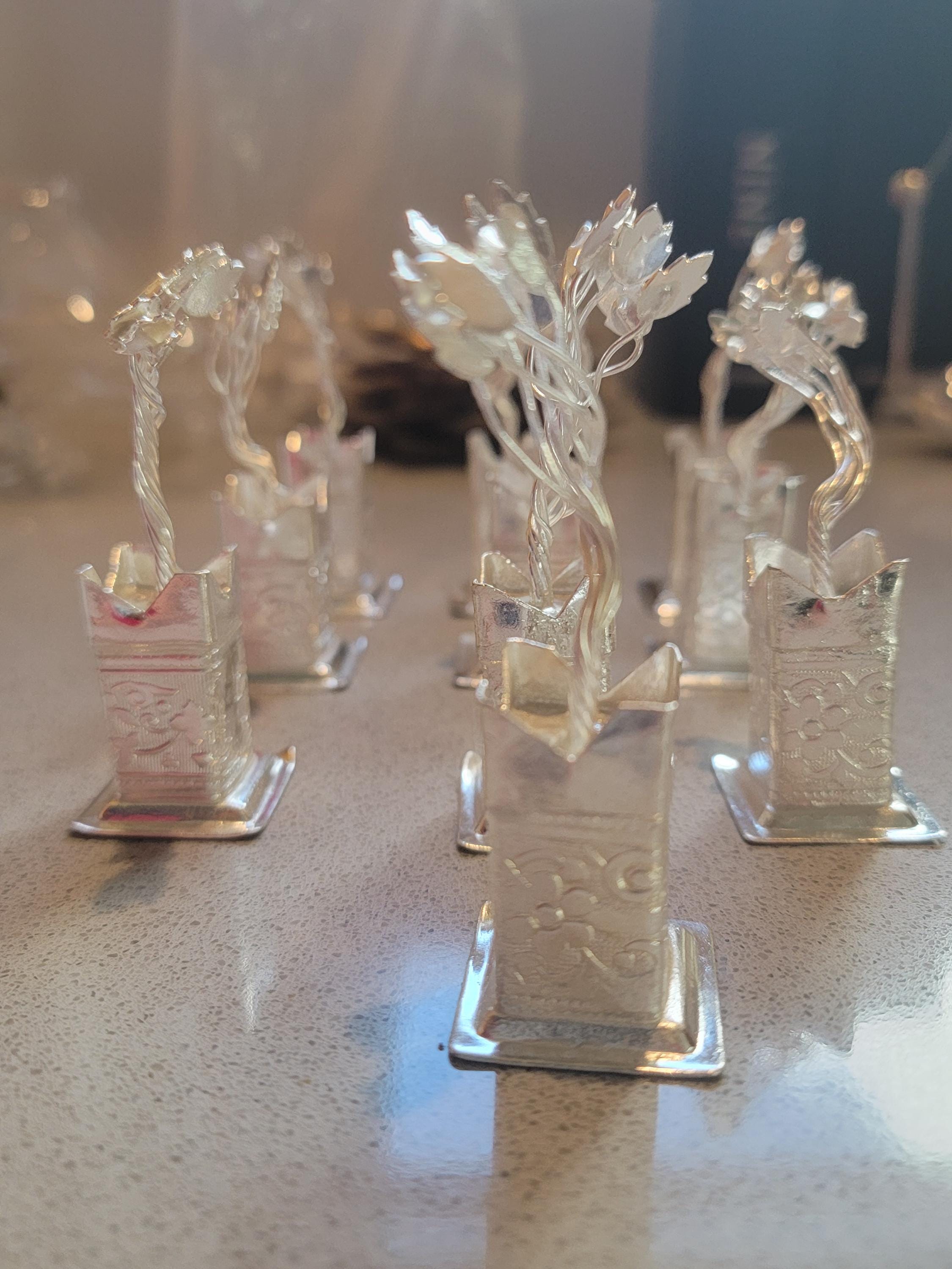 German Silver Tulsi Pot|German Silver Tulsi Plant for pooja gift| Home Decor| Tulsi Pot for Krishna Pooja| Vrindavan Tulsi|