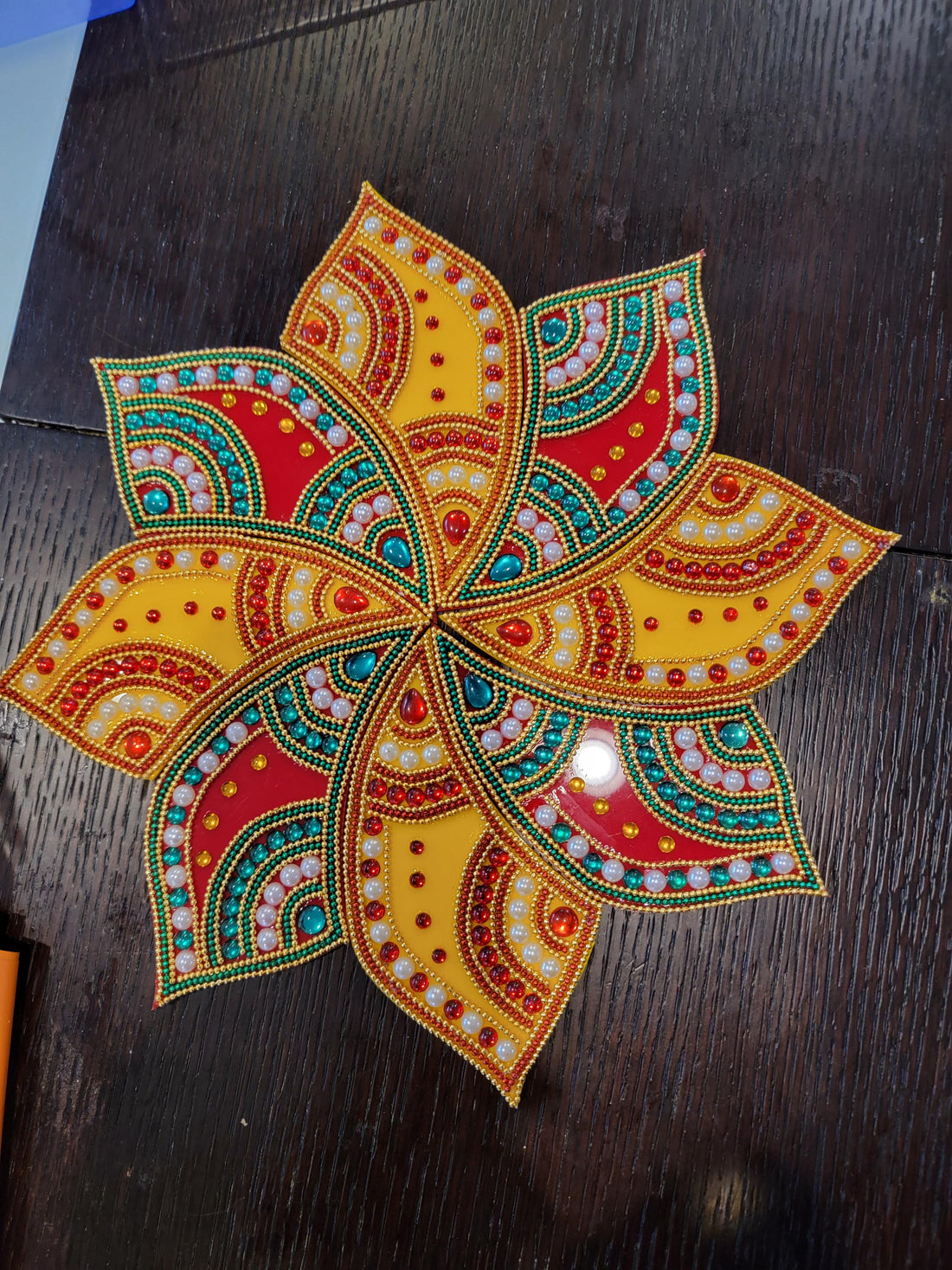 Acrylic Rangoli Pattern| Readymade Rangoli Design| Diwali Decor| Pongal Decoration| Kundan Rangoli |Navratri| Indian Floor Art| Home decor