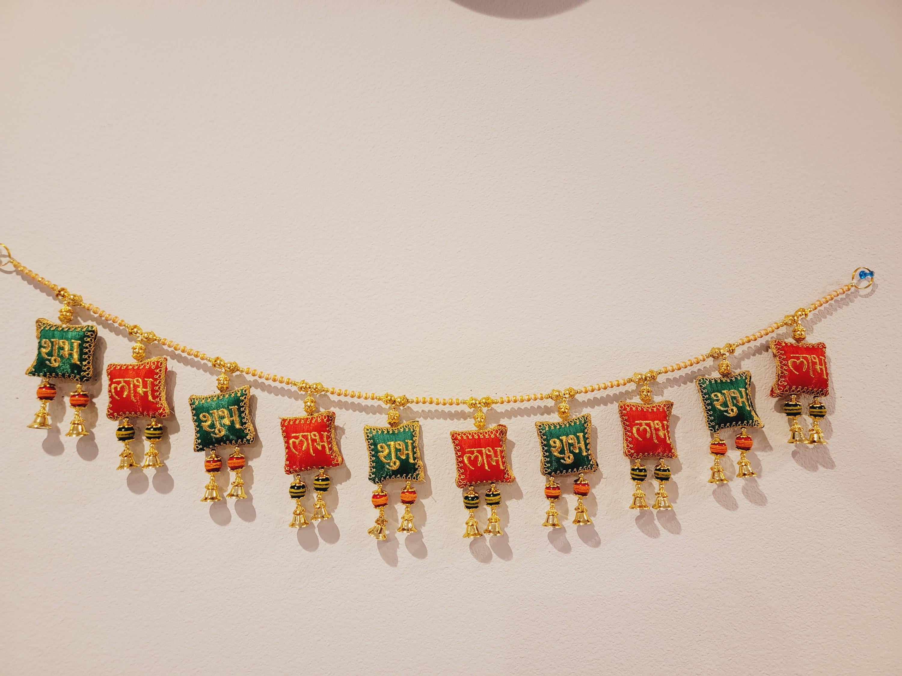 Artificial Door Toran Hanging Made of Colourful Thread Tassels with Moti Beads| Door Hanging Bandanwar for Home Decor Entrance for festival