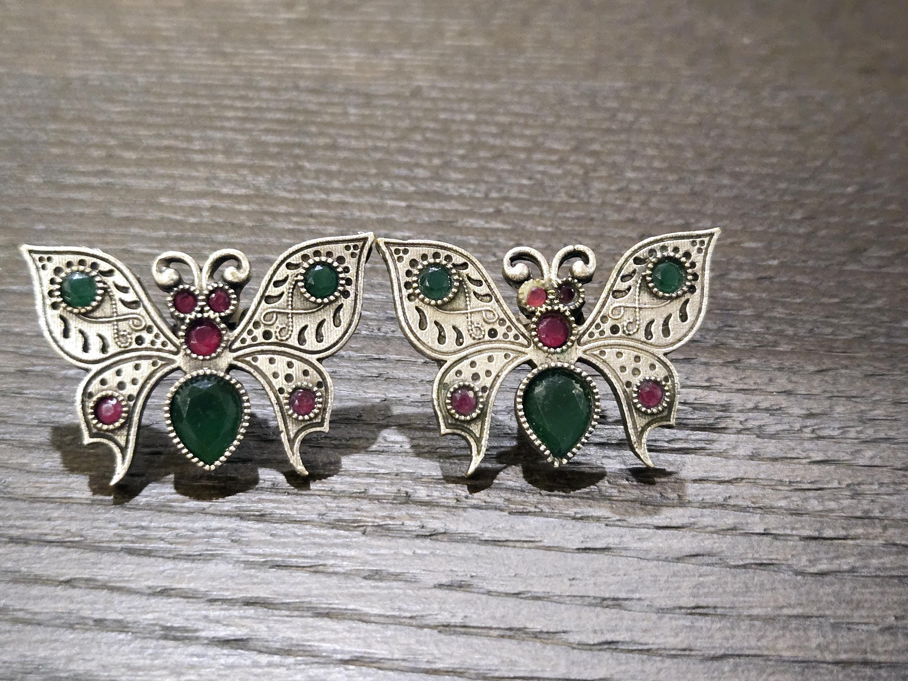 Oxidized Earrings| Ethnic Earrings| Danglers | Jhumka | Traditional Jhumka| Rani Figure Meenakari Earrings