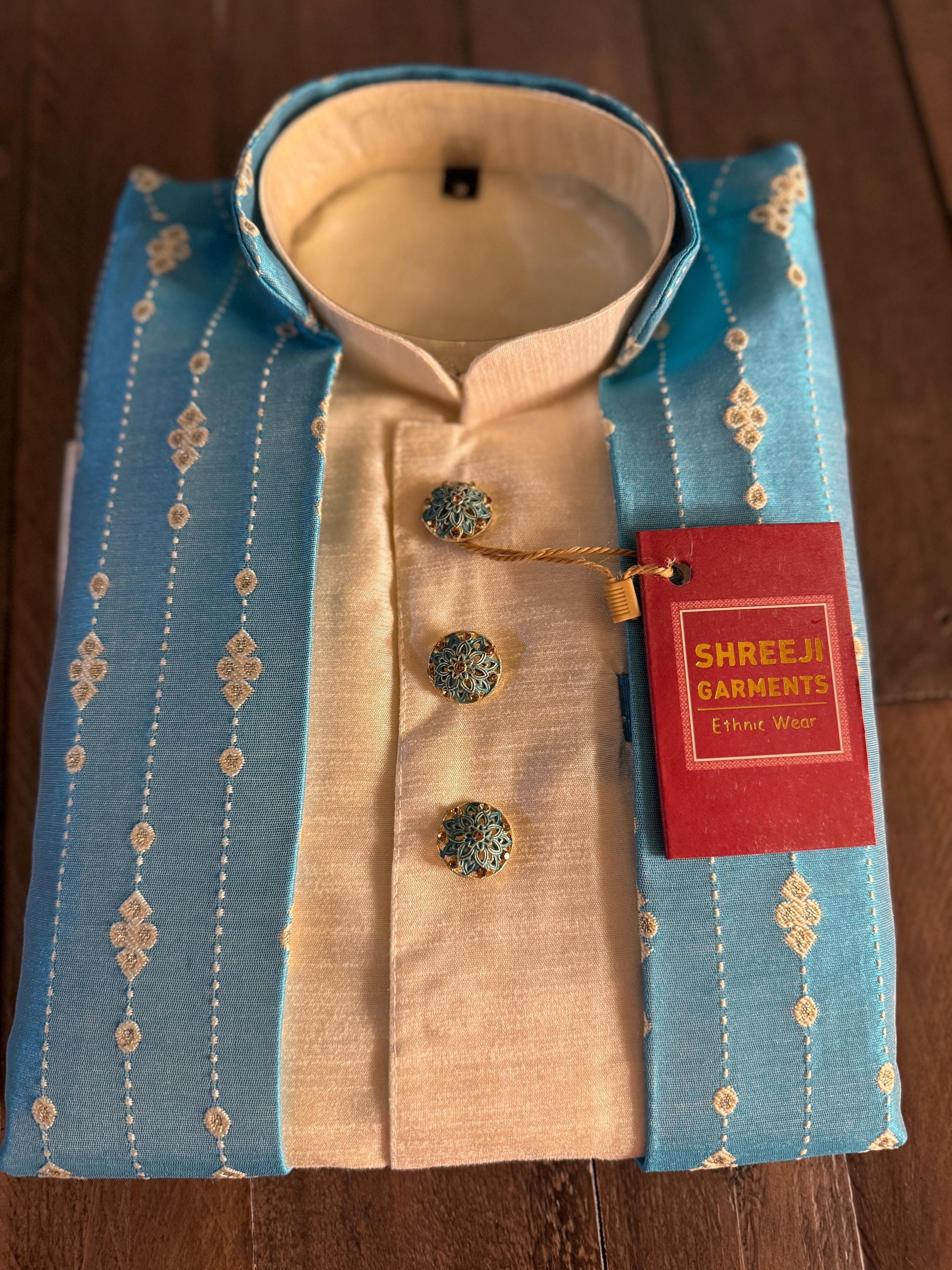 Silk Kurta Pyjama for Boys - Diwali and Traditional Wear |Eid Wear|INDIAN WEAR KIDS|3 Piece Chudidaar Pyjama for Festivals |Traditional Wear