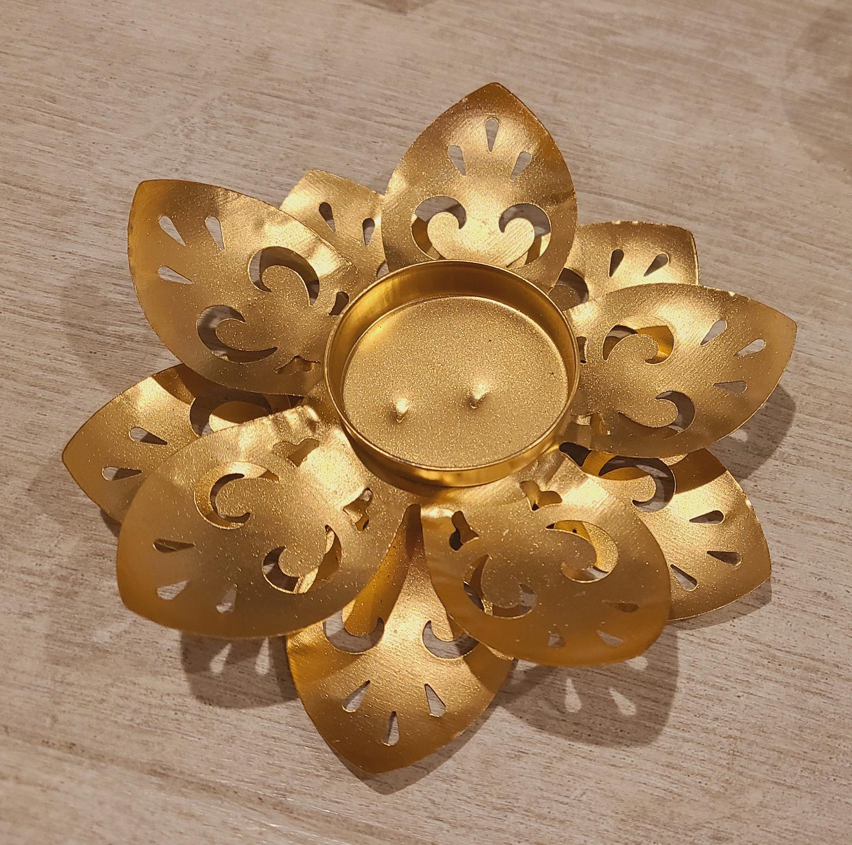 Festive Metal Tealight Holder|Rangoli Carved Candle holder for Home Entryway Door Decor, Indian Diwali Party Decor, Wedding Event Decoration