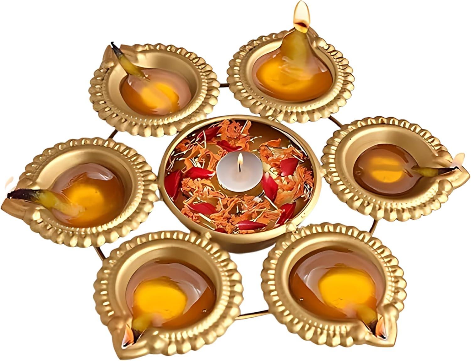 Lotus Shape Akhand Metal Diya Urli for Home Temple Pooja|Diwali Wedding Handmade| Pooja Gift Item| Urli Diya