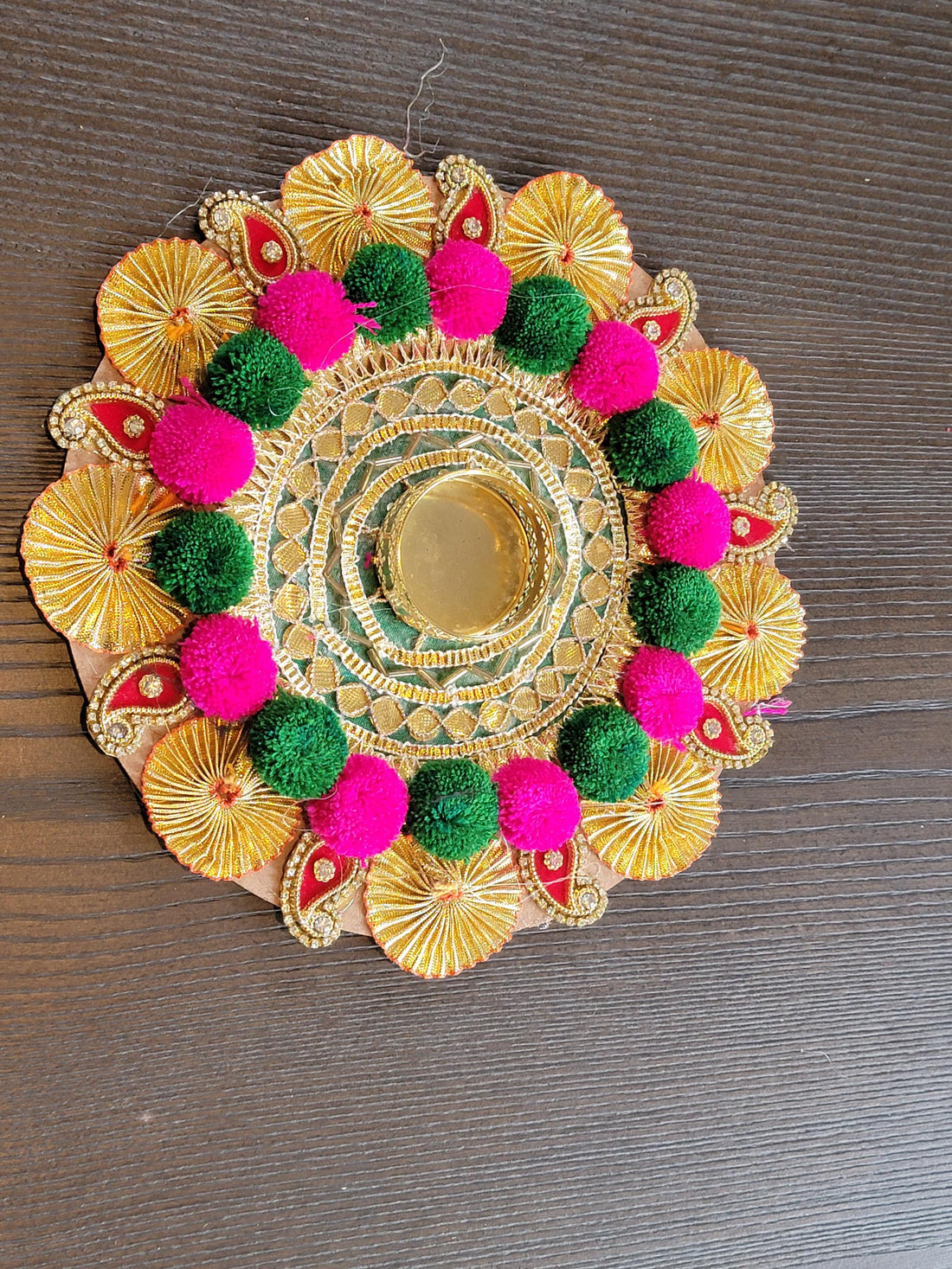 PomPom TeaLight holder| Gotta Pati Diya For Diwali or Navratri pooja| Diwali Candle Holders,  Home Decor, Return Gifts, Aesthetic decoration