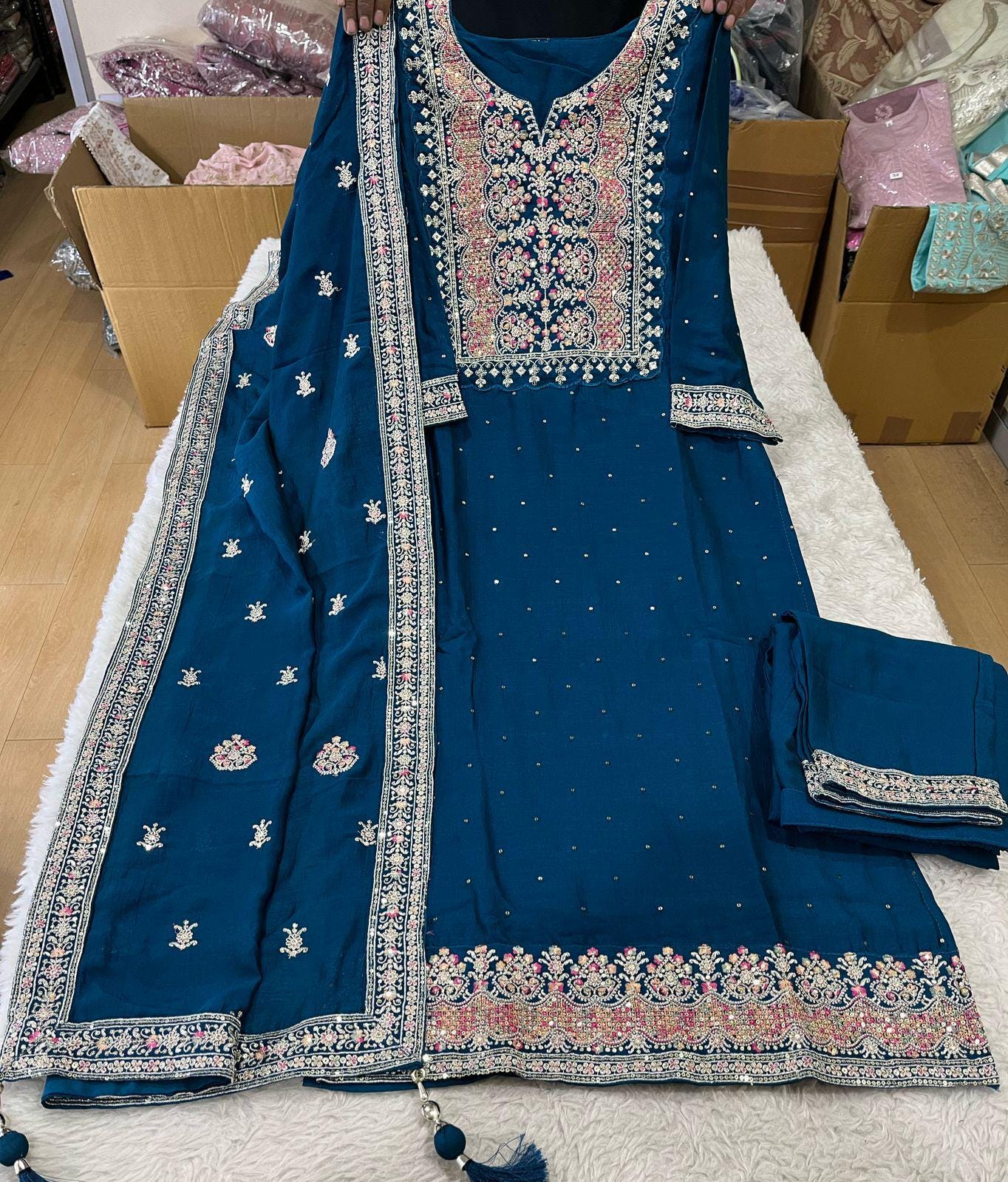 Fancy looking Kurti with Pant and Dupatta|Indian Ethnic wear|Festive Dress|Gift for her|Cotton Kurta|Women Dress