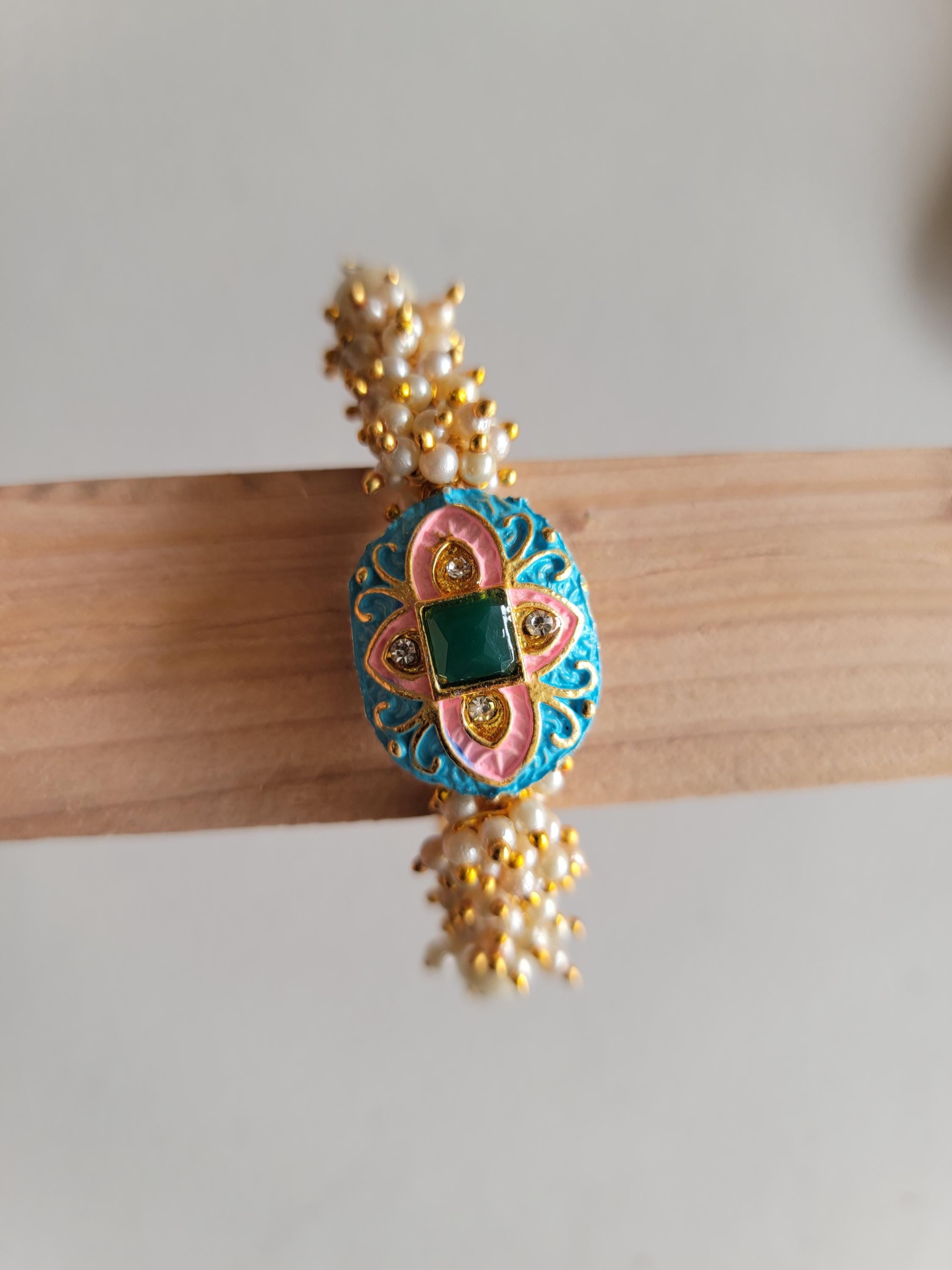 Rakhi |Lumba for Bhabhi|Beaded Bracelet | Indian Holiday Rakhi Thread Multiple Designs|Handcrafted Rakhi with pearls| Rakhri |Raksha Bandhan