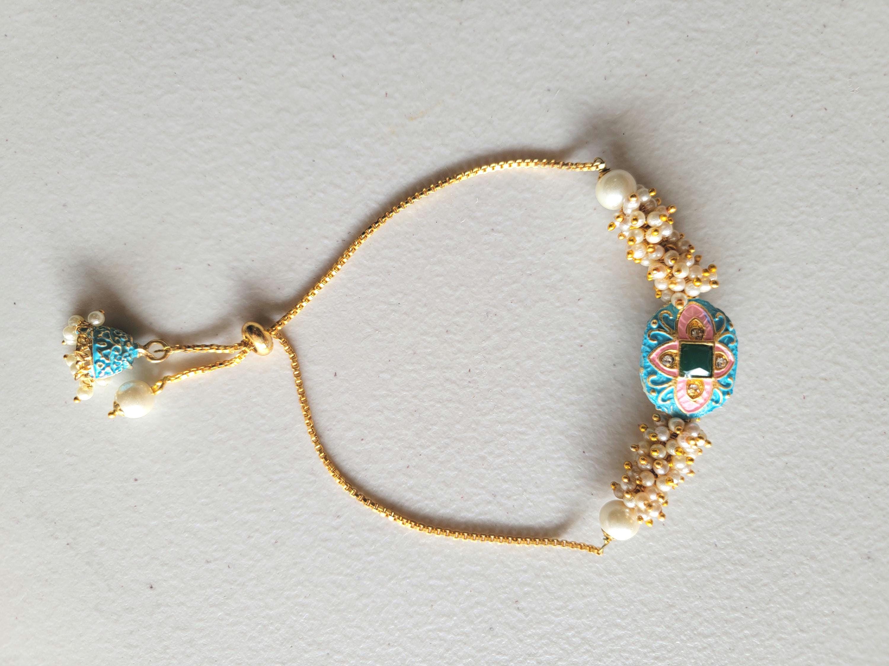 Rakhi |Lumba for Bhabhi|Beaded Bracelet | Indian Holiday Rakhi Thread Multiple Designs|Handcrafted Rakhi with pearls| Rakhri |Raksha Bandhan