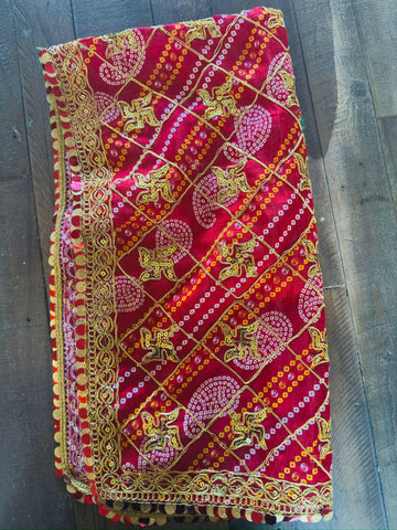 Navratri Mata Ki Chunri, Indian Puja Chunri, Fabric Mata Ki Chunri, Pooja Item, Red Dupatta Hindu Idol Worship| Bridesmaid| wedding ceremony