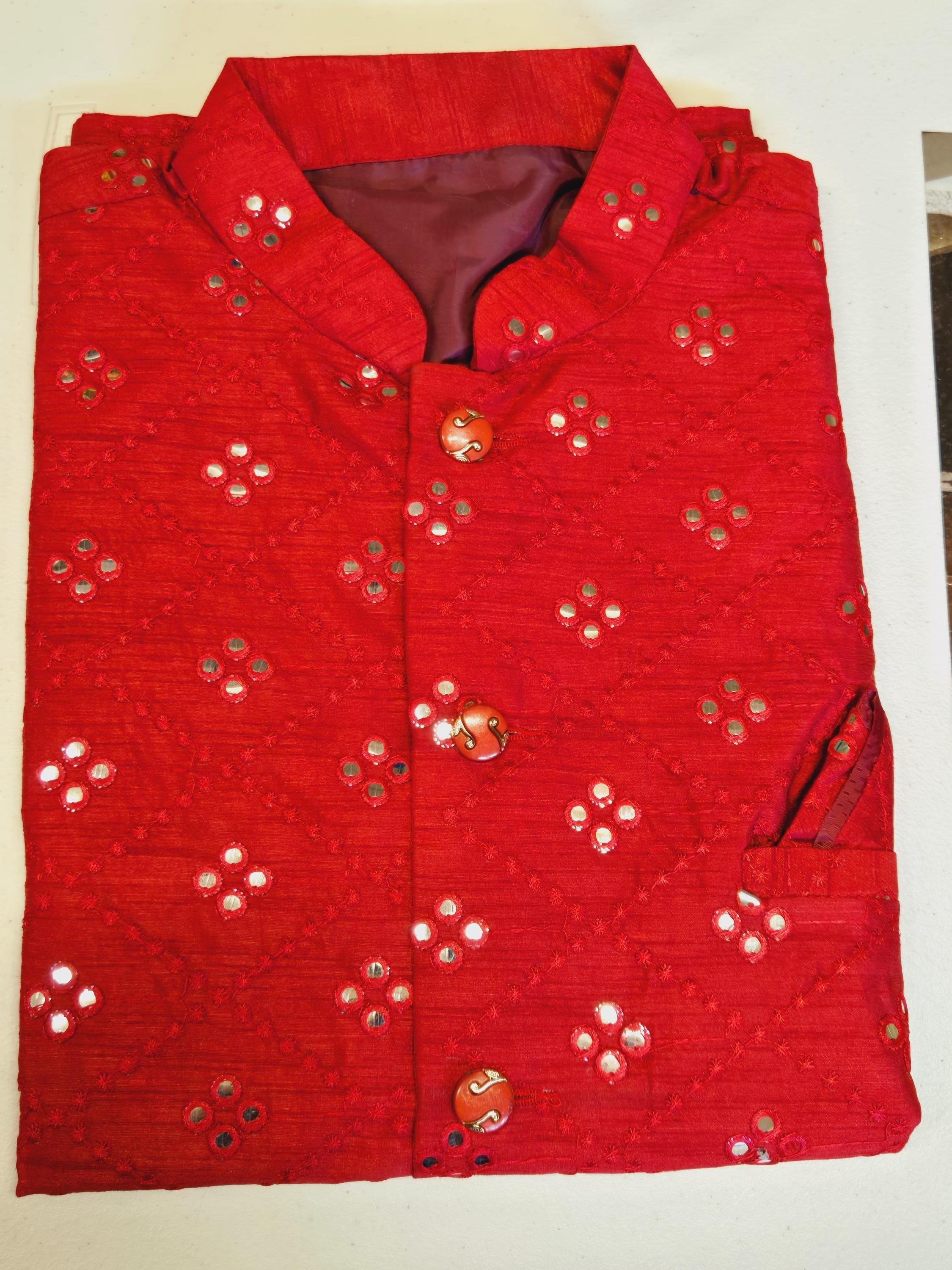 Men Ethnic Wear|Traditional Jacket| Men Nehru Jacket| Men Clothing|Men Indian Ethnic Modi Jacket |Men's Sleevless Jacket with Mirror work