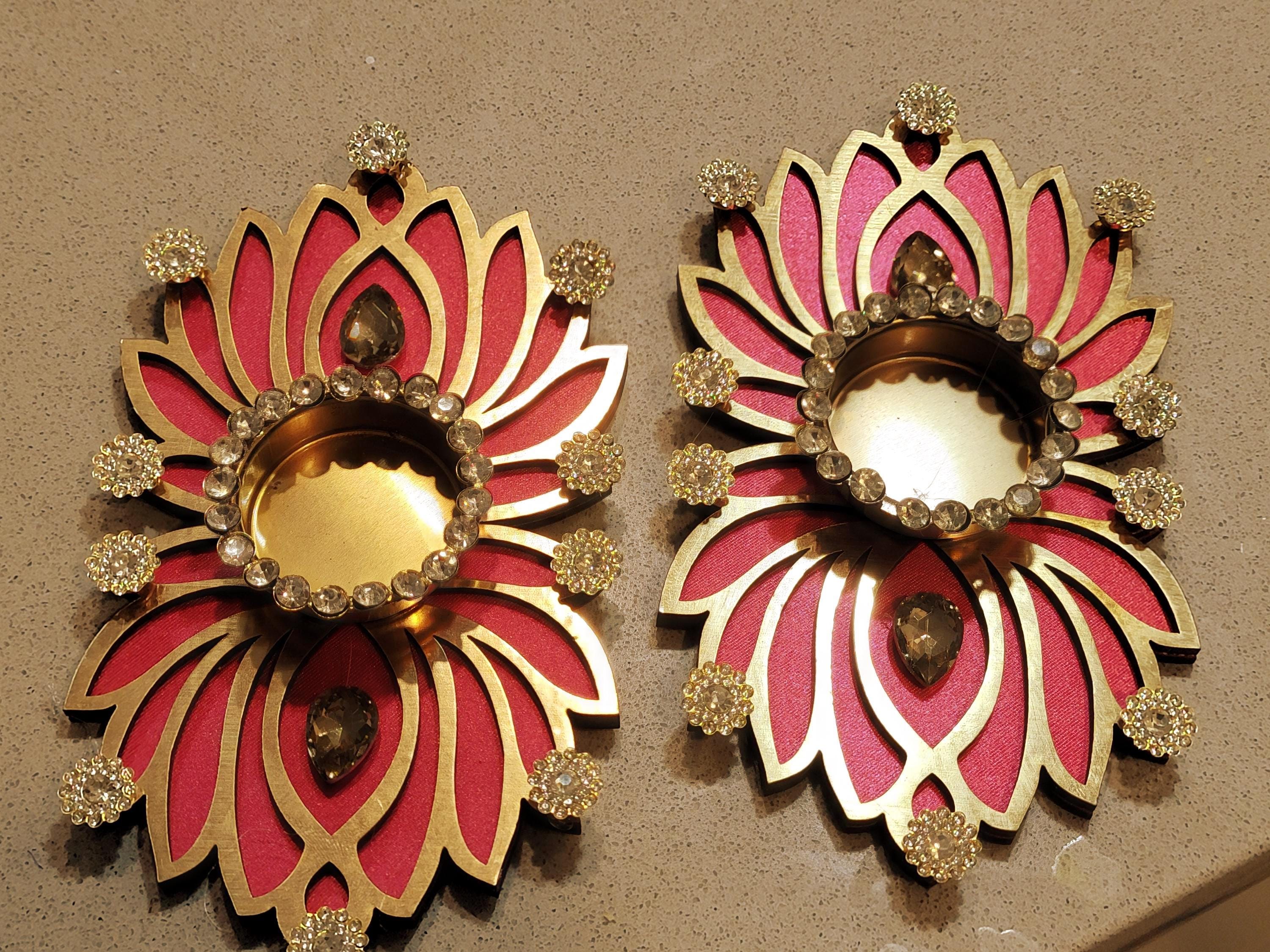 Lotus Tealight holder| Acrylic Tealight holder| Candle Holder set for Diwali Decor| Diwali Decor| Floral TeaLight |Wedding favor| Gudi Padwa