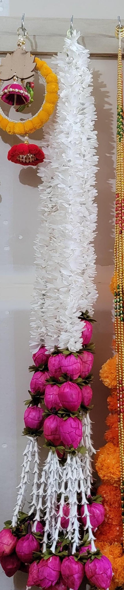 Lotus Gajra Hanging| Artificial floral strings, Wall Hanging|Door Hanging| Thoranam| Bandarwal|Diwali Decor