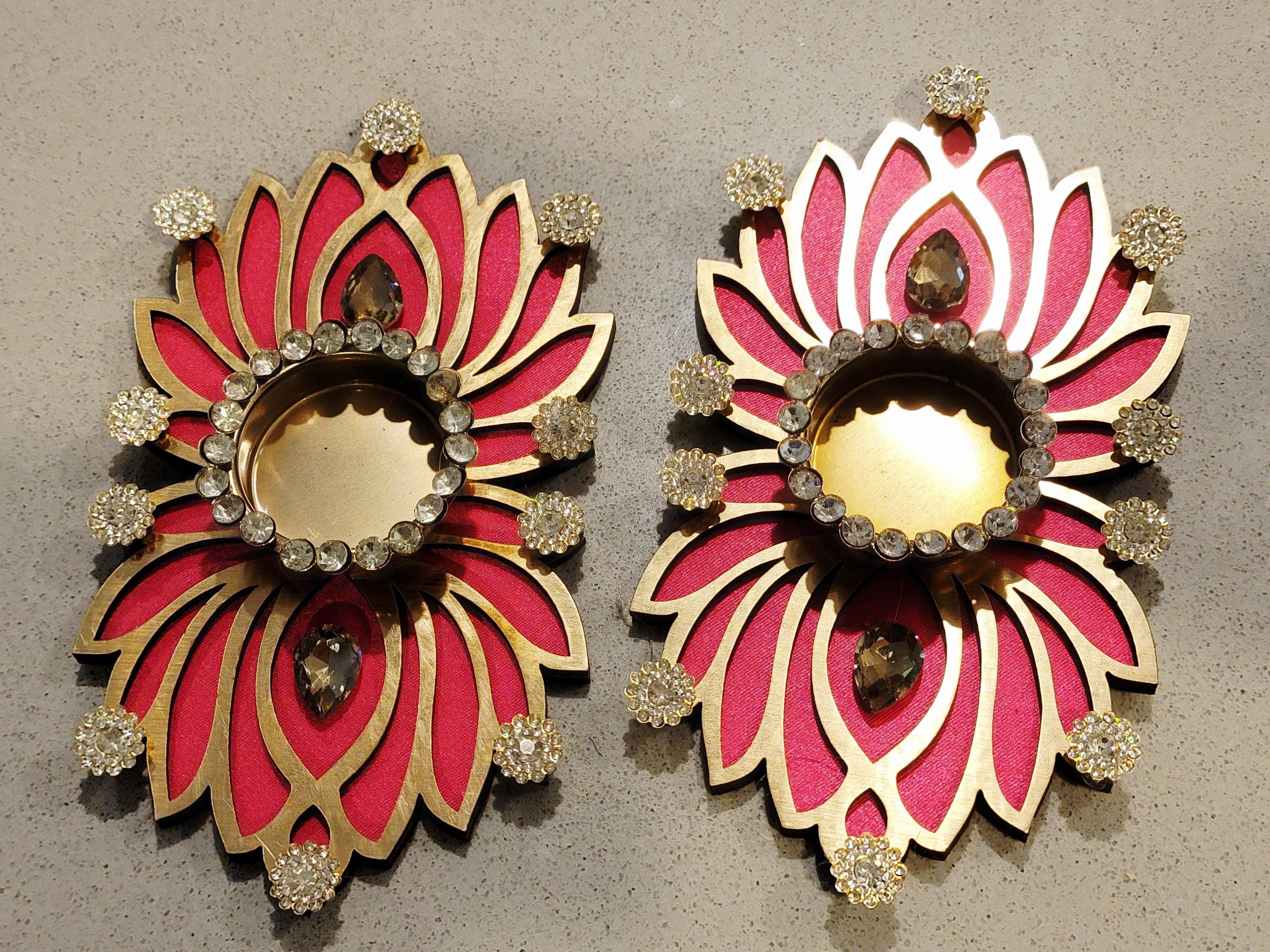 Lotus Tealight holder| Acrylic Tealight holder| Candle Holder set for Diwali Decor| Diwali Decor| Floral TeaLight |Wedding favor| Gudi Padwa